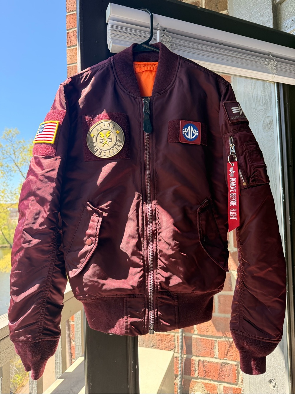 Alpha-style Women’s Bomber Jacket in Burgundy
